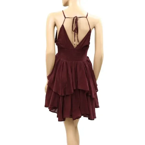 Free People Free-Est Whispering Waves Mini Dress Smocked Lace XS NWT 286326 - Picture 4 of 7